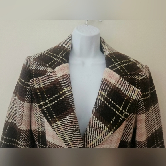 Cabi Plaid Belted Short Jacket Wool Blend Blazer 8 - Picture 8 of 16